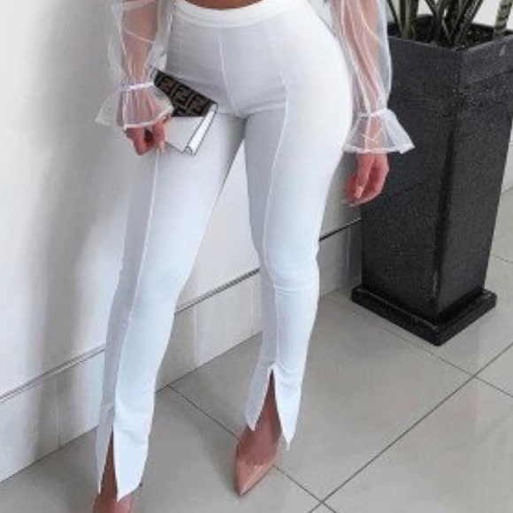 split front flared pants